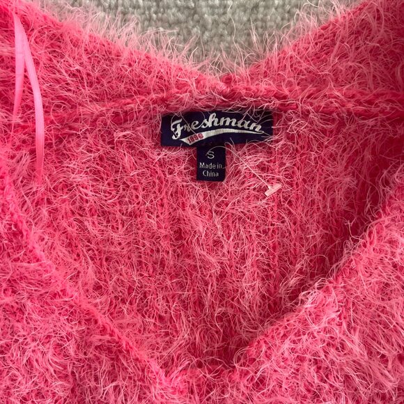 Freshman 1996 Cropped Pink Fuzzy Sweater in size S - Picture 4 of 4